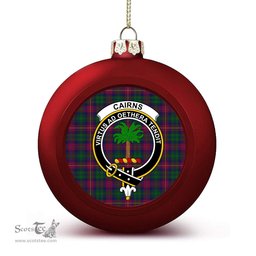 ScotsTee Shop Scottish Cairns of Finavon Crest Tartan Christmas Ball Ornament