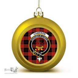 ScotsTee Shop Scottish Cameron Black and Red Ancient Crest Tartan Christmas Ball Ornament