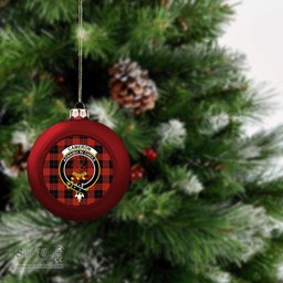 ScotsTee Shop Scottish Cameron Black and Red Ancient Crest Tartan Christmas Ball Ornament