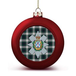 ScotsTee Shop Scottish Black Watch Dress Modern Crest Tartan Christmas Ball Ornament