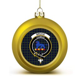ScotsTee Shop Scottish Bruce of Crionaich Crest Tartan Christmas Ball Ornament