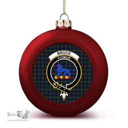 ScotsTee Shop Scottish Bruce of Crionaich Crest Tartan Christmas Ball Ornament