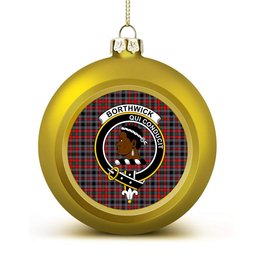 ScotsTee Shop Scottish Borthwick Modern Crest Tartan Christmas Ball Ornament