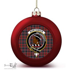 ScotsTee Shop Scottish Borthwick Modern Crest Tartan Christmas Ball Ornament