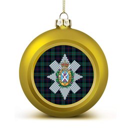 ScotsTee Shop Scottish Black Watch Coarse Kilt Modern Crest Tartan Christmas Ball Ornament