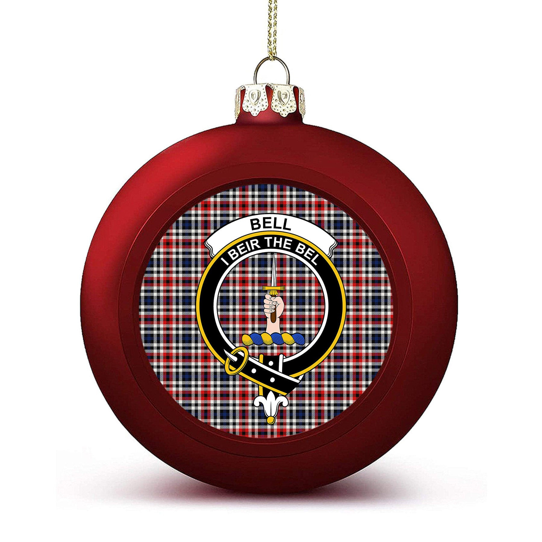ScotsTee Shop Scottish Bell Border (Bell Southern Bell) Modern Crest Tartan Christmas Ball Ornament