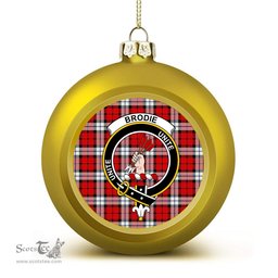 ScotsTee Shop Scottish Brodie Dress Modern Crest Tartan Christmas Ball Ornament