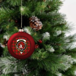 ScotsTee Shop Scottish Brodie Red Modern Crest Tartan Christmas Ball Ornament