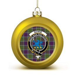 ScotsTee Shop Scottish Bowie Modern Crest Tartan Christmas Ball Ornament