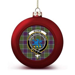 ScotsTee Shop Scottish Bowie Modern Crest Tartan Christmas Ball Ornament