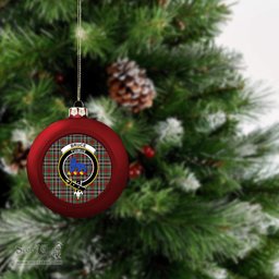 ScotsTee Shop Scottish Bruce of Kinnaird Crest Tartan Christmas Ball Ornament