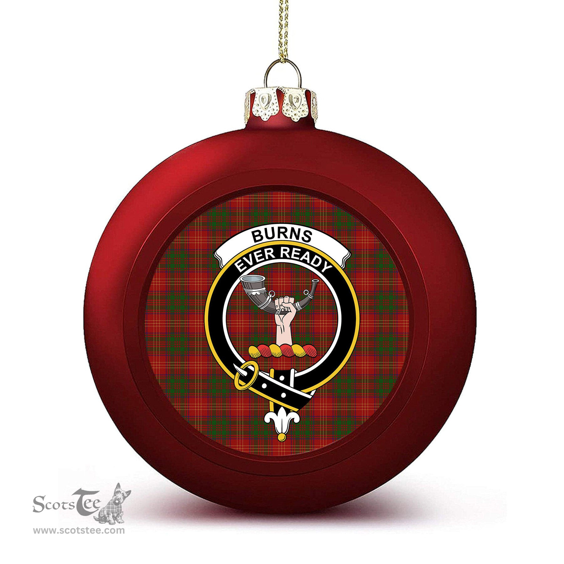 ScotsTee Shop Scottish Burns 1930 Crest Tartan Christmas Ball Ornament
