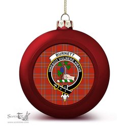 ScotsTee Shop Scottish Burnett of Leys Ancient Crest Tartan Christmas Ball Ornament