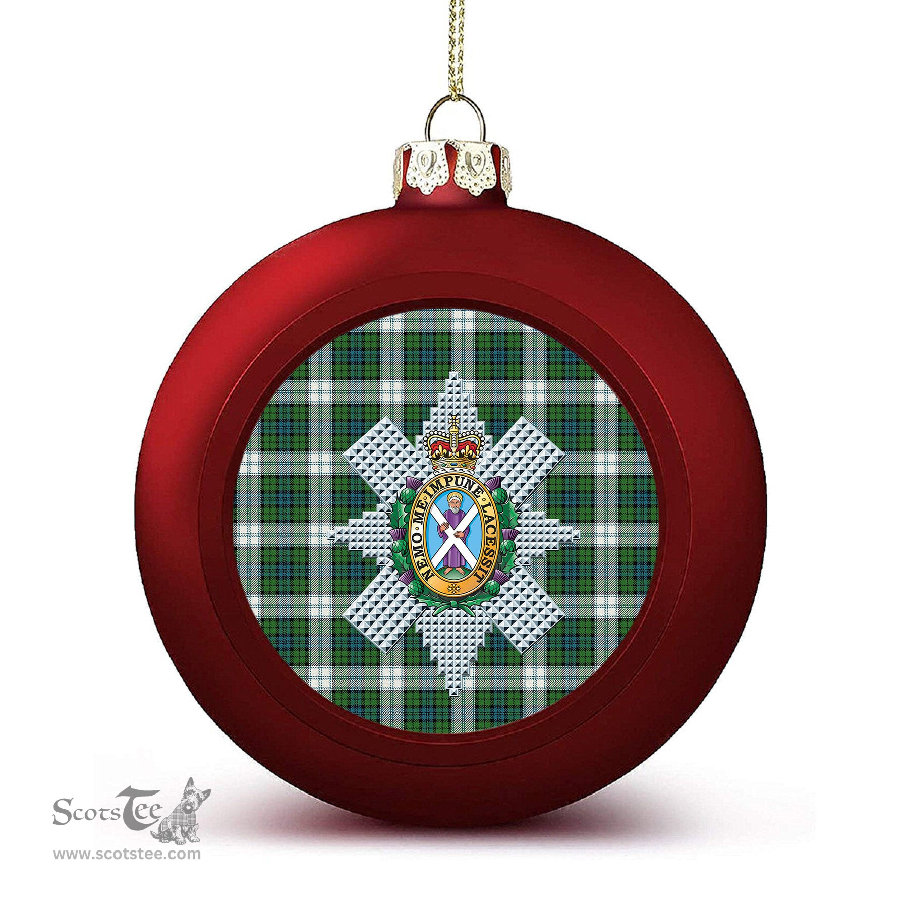 ScotsTee Shop Scottish Black Watch Dress Ancient Crest Tartan Christmas Ball Ornament