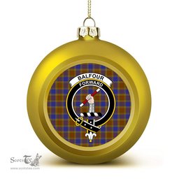 ScotsTee Shop Scottish Balfour Modern Crest Tartan Christmas Ball Ornament
