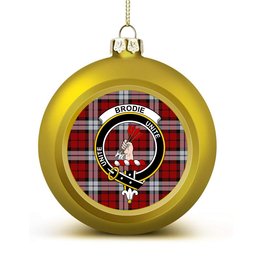 ScotsTee Shop Scottish Brodie Dress Crest Tartan Christmas Ball Ornament