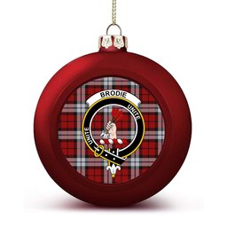 ScotsTee Shop Scottish Brodie Dress Crest Tartan Christmas Ball Ornament