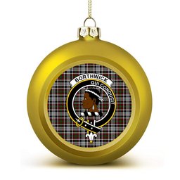 ScotsTee Shop Scottish Borthwick Dress Crest Tartan Christmas Ball Ornament