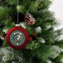 ScotsTee Shop Scottish Brisbane Modern Crest Tartan Christmas Ball Ornament