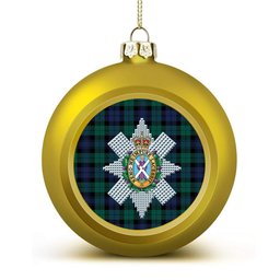ScotsTee Shop Scottish Black Watch Large Sett Modern Crest Tartan Christmas Ball Ornament