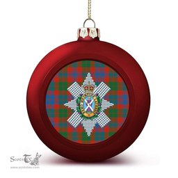 ScotsTee Shop Scottish Black Watch Pipe Band Ancient Crest Tartan Christmas Ball Ornament