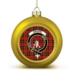 ScotsTee Shop Scottish Brodie Red Ancient Crest Tartan Christmas Ball Ornament