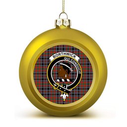 ScotsTee Shop Scottish Borthwick Ancient Crest Tartan Christmas Ball Ornament