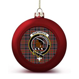 ScotsTee Shop Scottish Borthwick Ancient Crest Tartan Christmas Ball Ornament