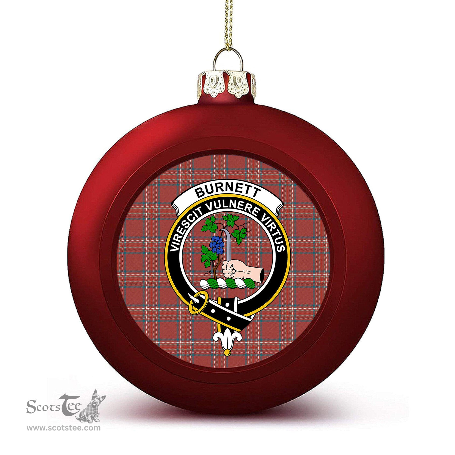 ScotsTee Shop Scottish Burnett Hunting Ancient Crest Tartan Christmas Ball Ornament