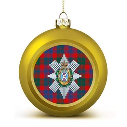 ScotsTee Shop Scottish Black Watch Pipe Band Modern Crest Tartan Christmas Ball Ornament
