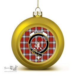 ScotsTee Shop Scottish Brodie Dress Ancient Crest Tartan Christmas Ball Ornament