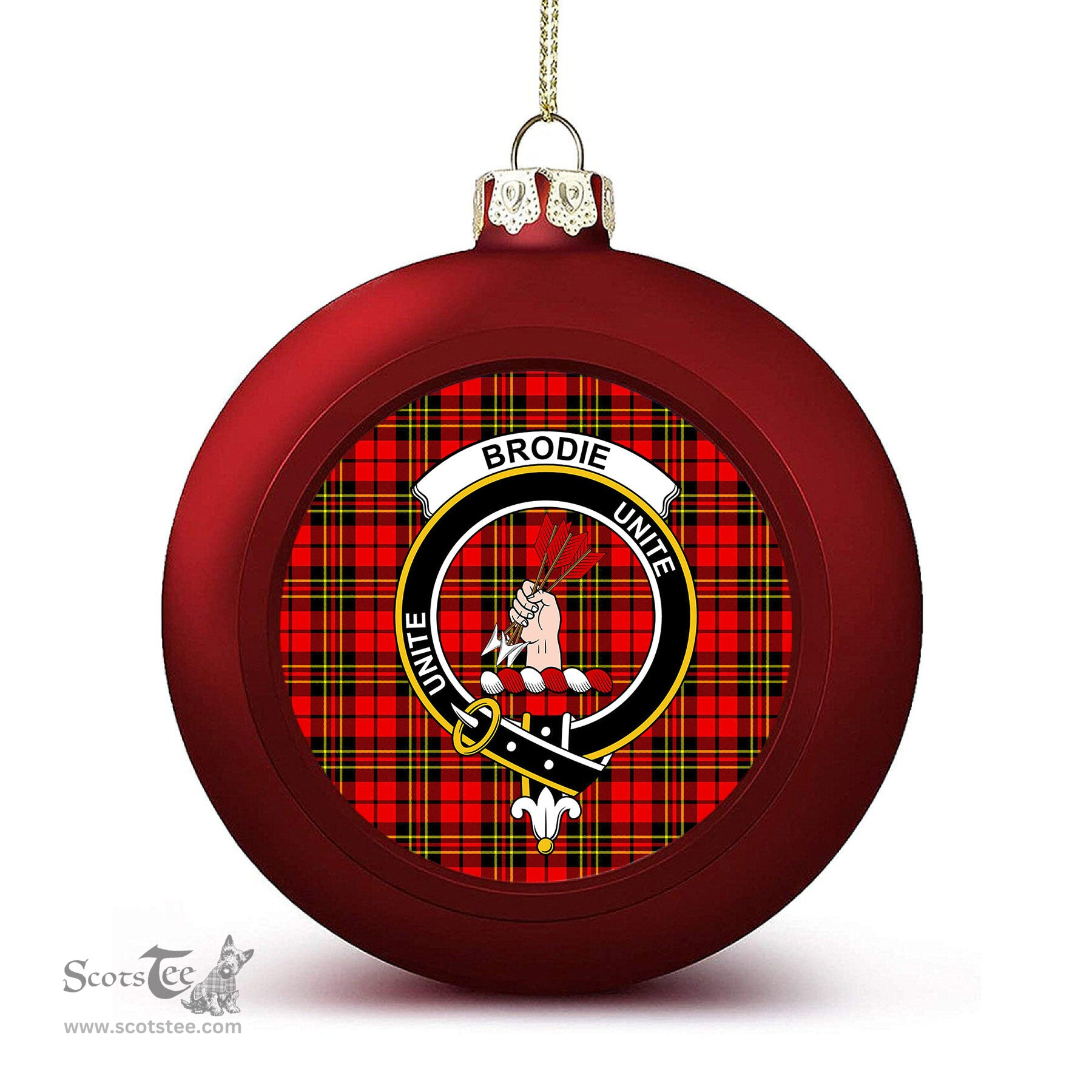 ScotsTee Shop Scottish Brodie Modern Crest Tartan Christmas Ball Ornament