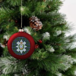 ScotsTee Shop Scottish Black Watch Coarse Kilt Ancient Crest Tartan Christmas Ball Ornament