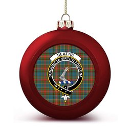 ScotsTee Shop Scottish Beattie (Beatty) Ancient Crest Tartan Christmas Ball Ornament
