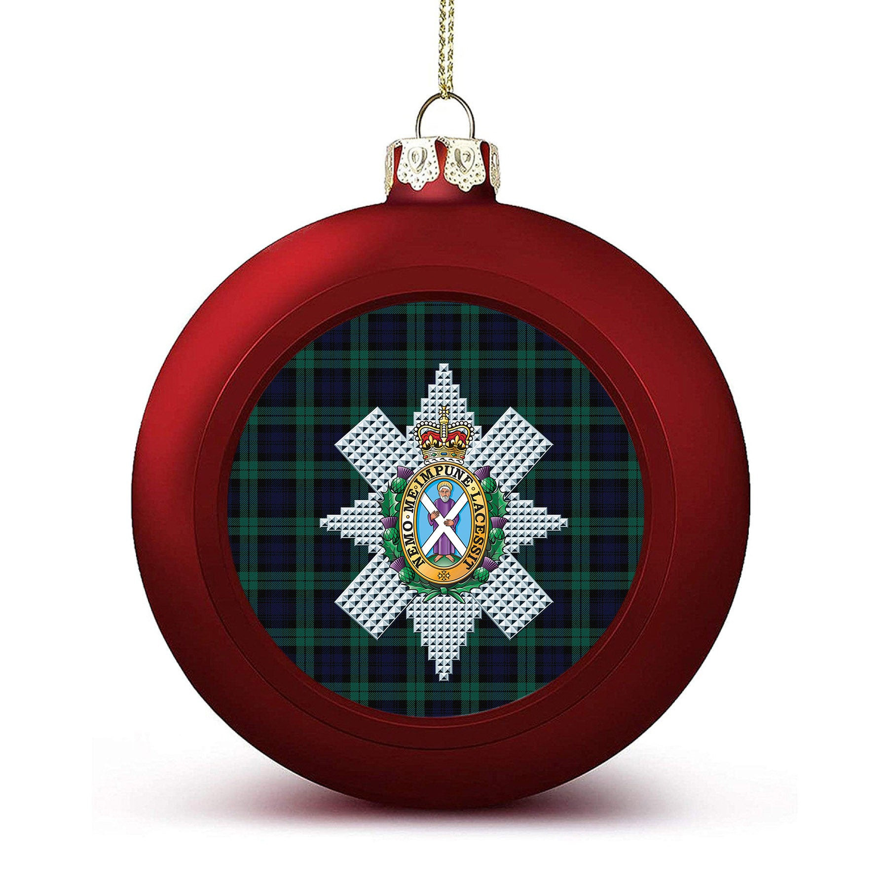 ScotsTee Shop Scottish Black Watch Modern Clan Crest Tartan Christmas Ball Ornament