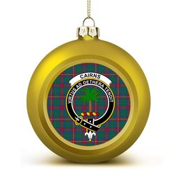 ScotsTee Shop Scottish Cairns of Finavon Ancient Crest Tartan Christmas Ball Ornament