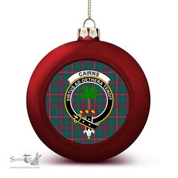 ScotsTee Shop Scottish Cairns of Finavon Ancient Crest Tartan Christmas Ball Ornament