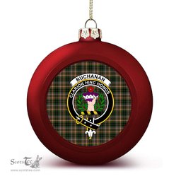 ScotsTee Shop Scottish Buchanan Hunting SC Crest Tartan Christmas Ball Ornament