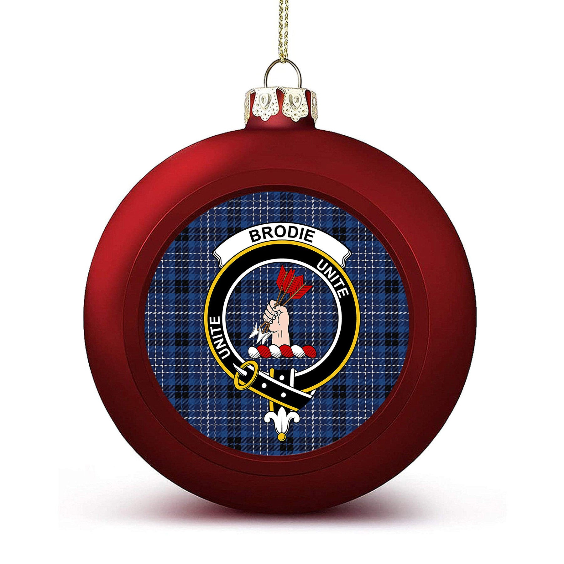 ScotsTee Shop Scottish Brodie Countryfare Modern Crest Tartan Christmas Ball Ornament
