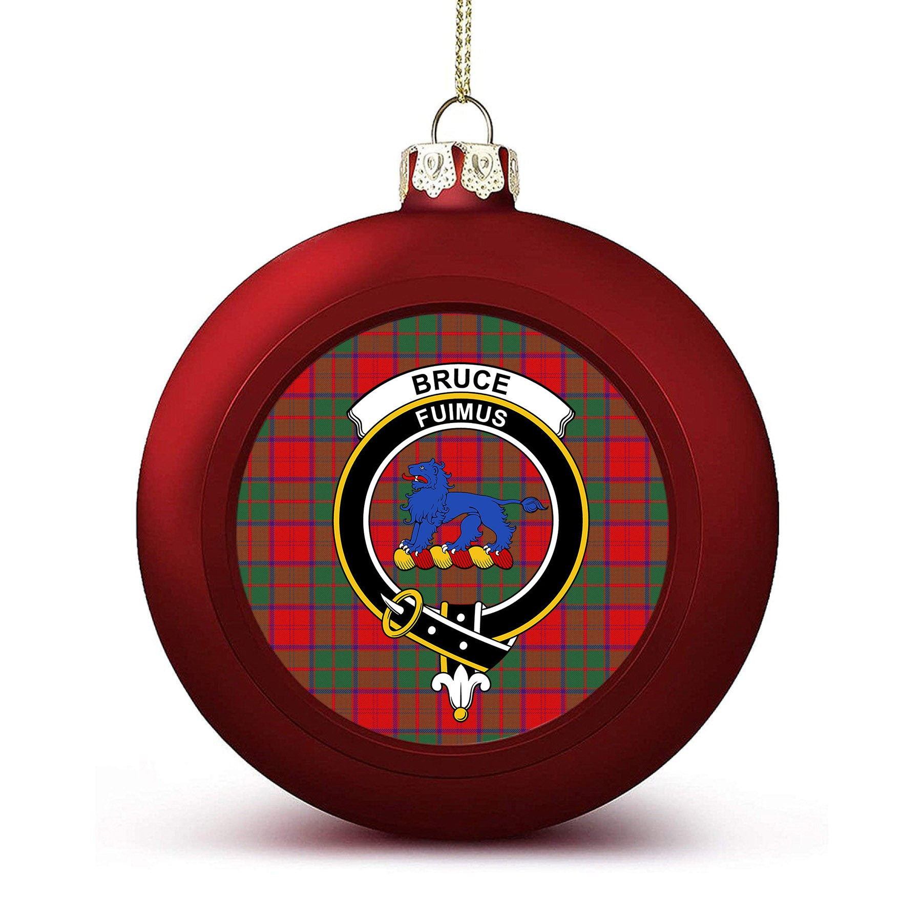 ScotsTee Shop Scottish Bruce New Modern Crest Tartan Christmas Ball Ornament
