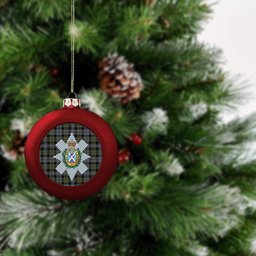 ScotsTee Shop Scottish Black Watch Large Sett Ancient Crest Tartan Christmas Ball Ornament
