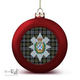 ScotsTee Shop Scottish Black Watch Large Sett Ancient Crest Tartan Christmas Ball Ornament