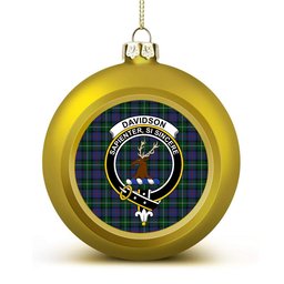 ScotsTee Shop Scottish Davidson of Tulloch 2 Crest Tartan Christmas Ball Ornament