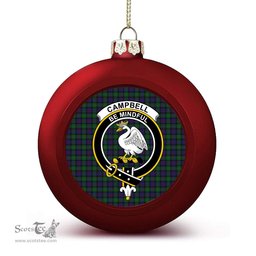 ScotsTee Shop Scottish Campbell of Cawdor Crest Tartan Christmas Ball Ornament