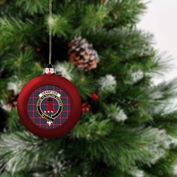 ScotsTee Shop Scottish Crawford Red Modern Crest Tartan Christmas Ball Ornament