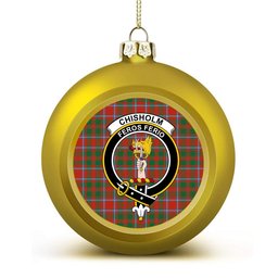 ScotsTee Shop Scottish Chisholm Artifact Ancient Crest Tartan Christmas Ball Ornament