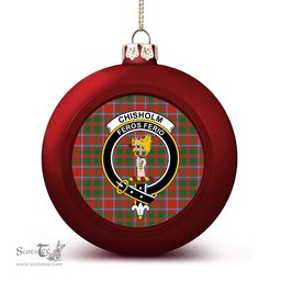 ScotsTee Shop Scottish Chisholm Artifact Ancient Crest Tartan Christmas Ball Ornament