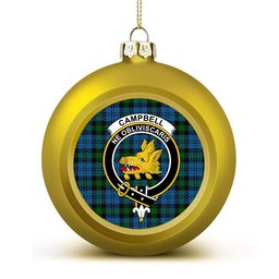 ScotsTee Shop Scottish Campbell of Glenlyon Crest Tartan Christmas Ball Ornament