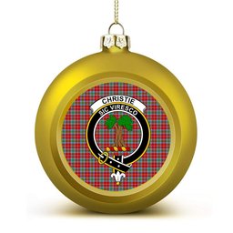 ScotsTee Shop Scottish Christie (London) Crest Tartan Christmas Ball Ornament