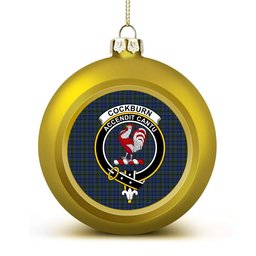 ScotsTee Shop Scottish Cockburn Blue Crest Tartan Christmas Ball Ornament